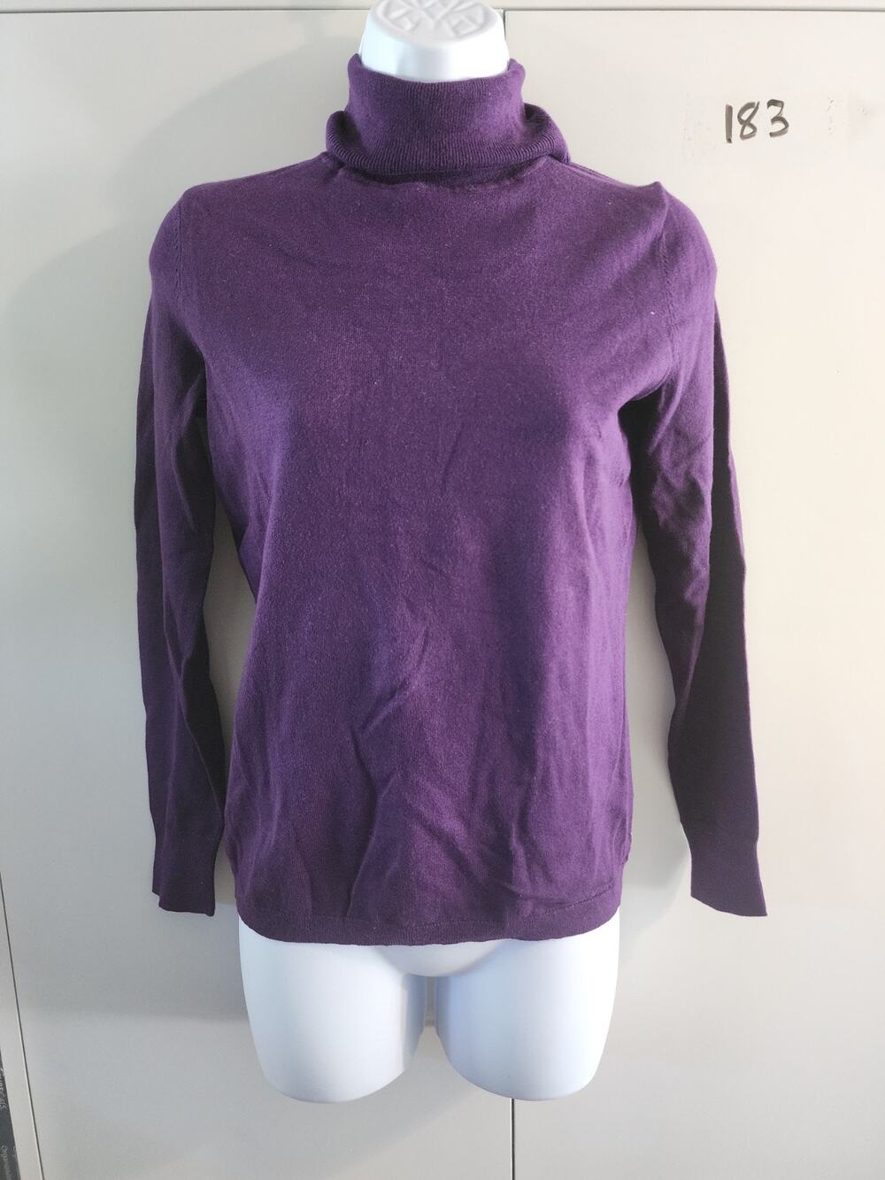 Talbots Petites Petite Purple Long Sleeve Turtleneck Sweater Cotton Blend P